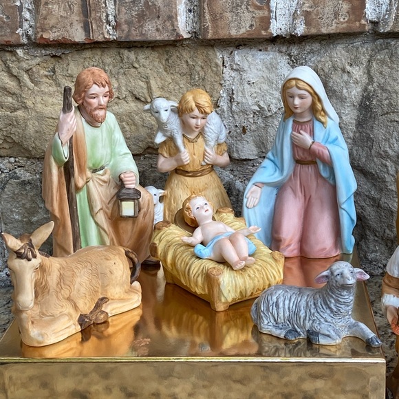 Vintage Homco By home Interiors Porcelain Figurines Christmas Nativity Set - Picture 3 of 15